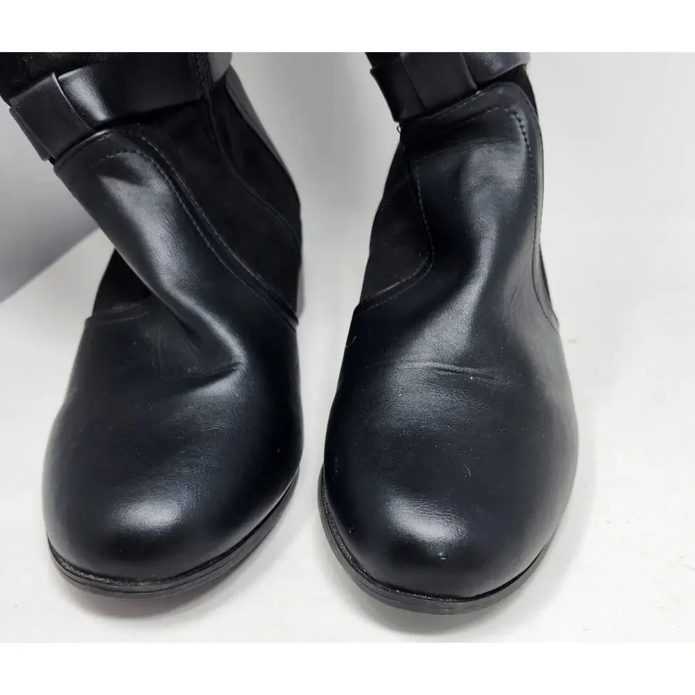 Torrid Over The Knee OTK Moto Boots Faux Leather Wide Calf 10 WW
